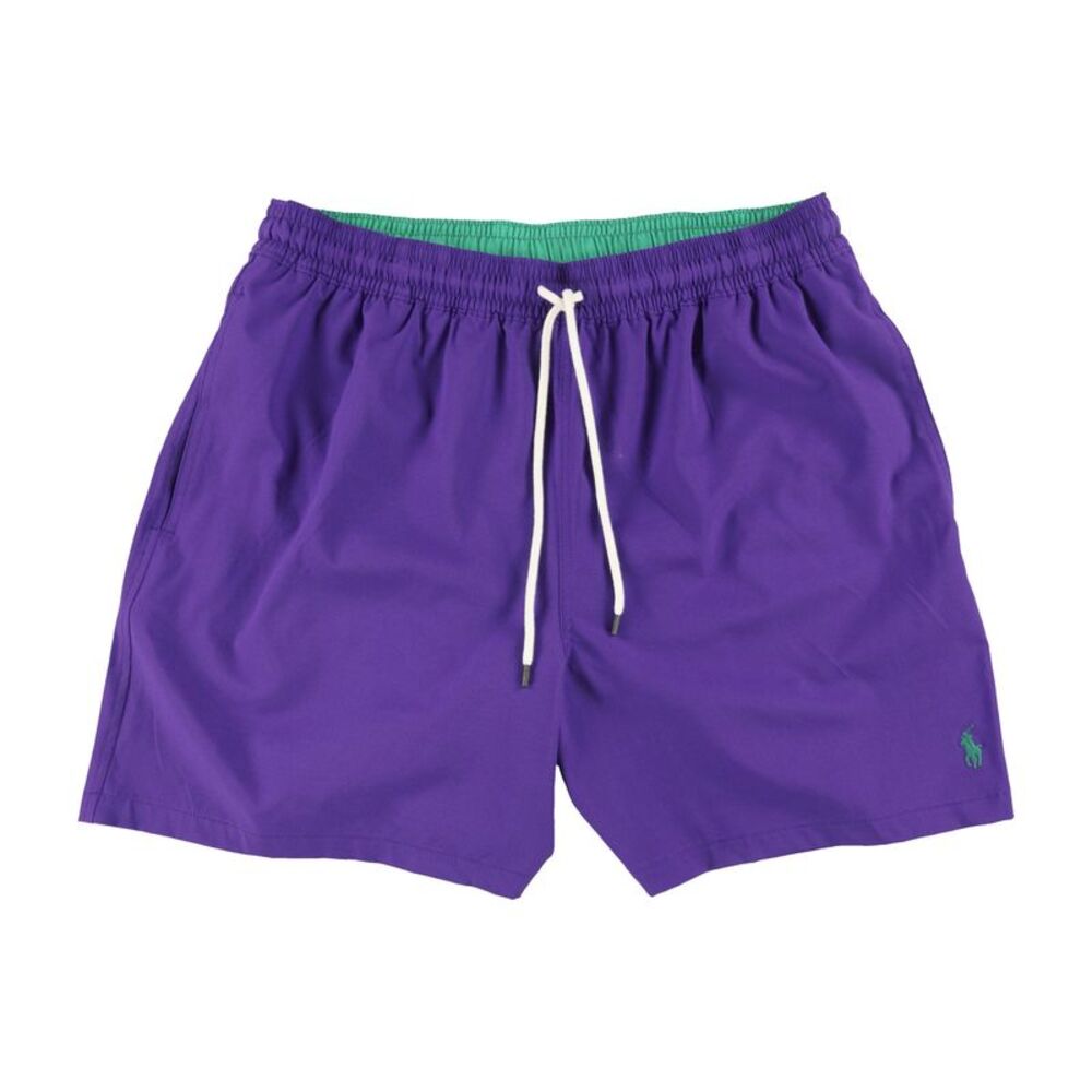 Ralph Lauren Mens Embroidered Swim Bottom Trunks, Purple, 2XL, DM
